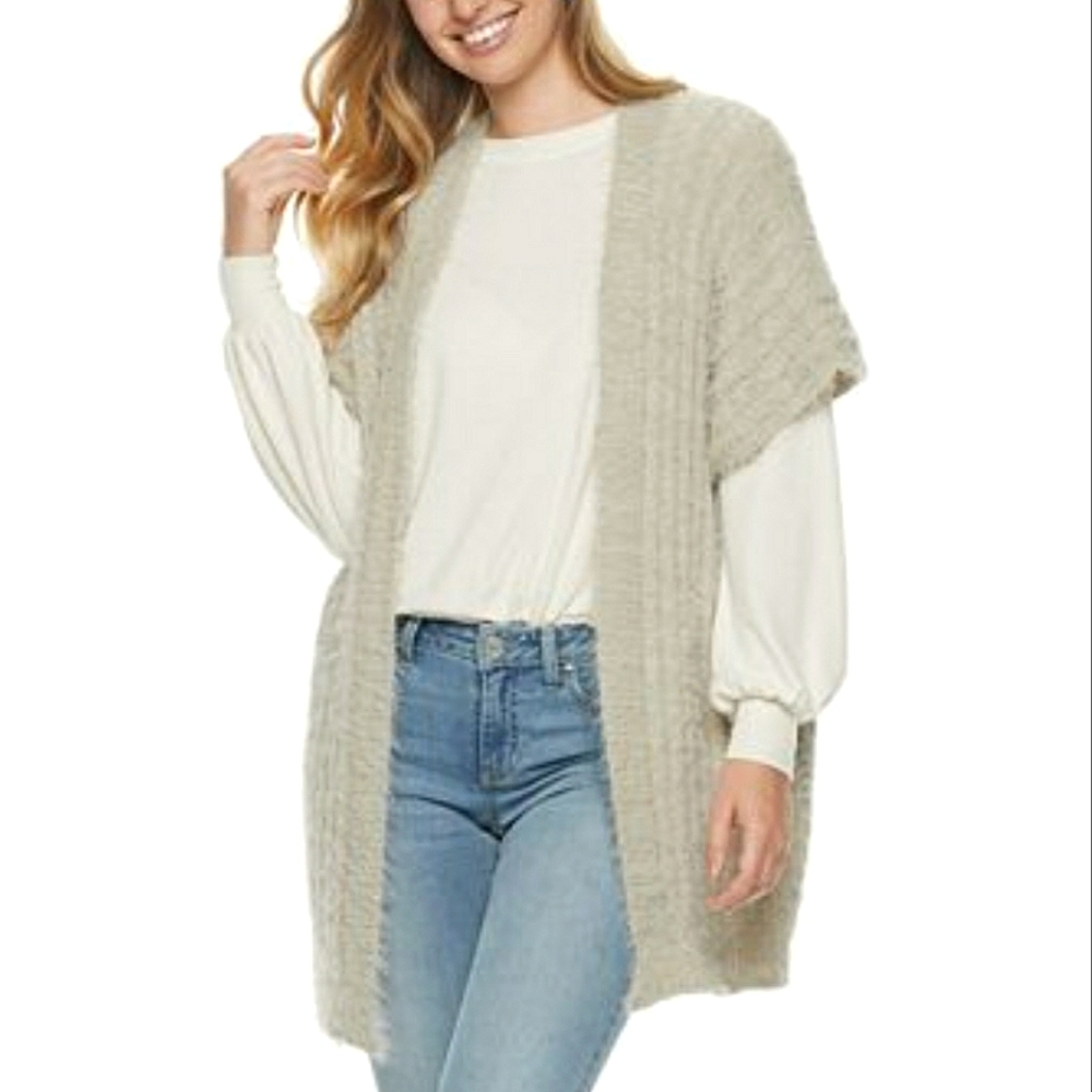 NWT LC Lauren Conrad Cozy Kimono Sleeveless Cardigan, One-Size